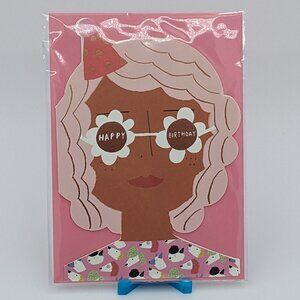 Anthropologie Cute Girlie Cutout Blank Birthday Card